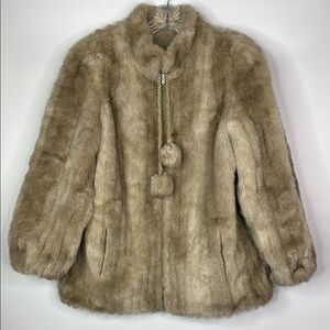 Vintage Hillmoor Snow Minke Fur Overcoat Size M/L